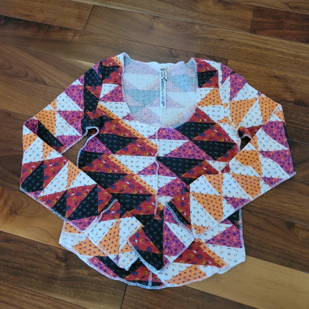 Free People Intimately, Cropped Patchwork Thermal… - image 5